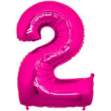 Balão Bexiga Pink 18 Pol Números Numero Metalizado Casamento/Aniversário/Festa