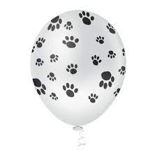 Kit de balões Patrulha Canina - 50 Balão Bexiga Azul Escuro 8 Pol + Vermelho 9 Pol + Amarelo 6,5 + 25 Balão 9 Pol Patinha de Cachorro