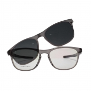Armação para Óculos de Grau Masculino Clipon 2 em 1 TS9506-C3 Cinza Translucido