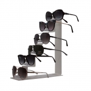 Expositor Escadinha Dobrada para 6 Óculos em Acrílico ESCD006 Transparente