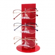 Expositor Torre para 3 Óculos em Plástico OTOR3 Vermelho - Foto 1