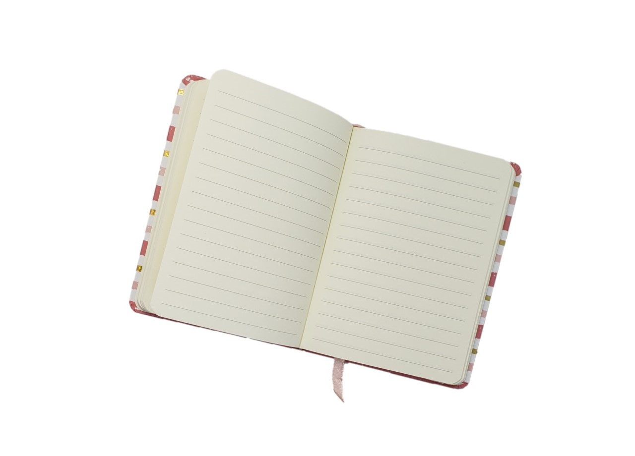 Caderno Listra Rosa Dourado