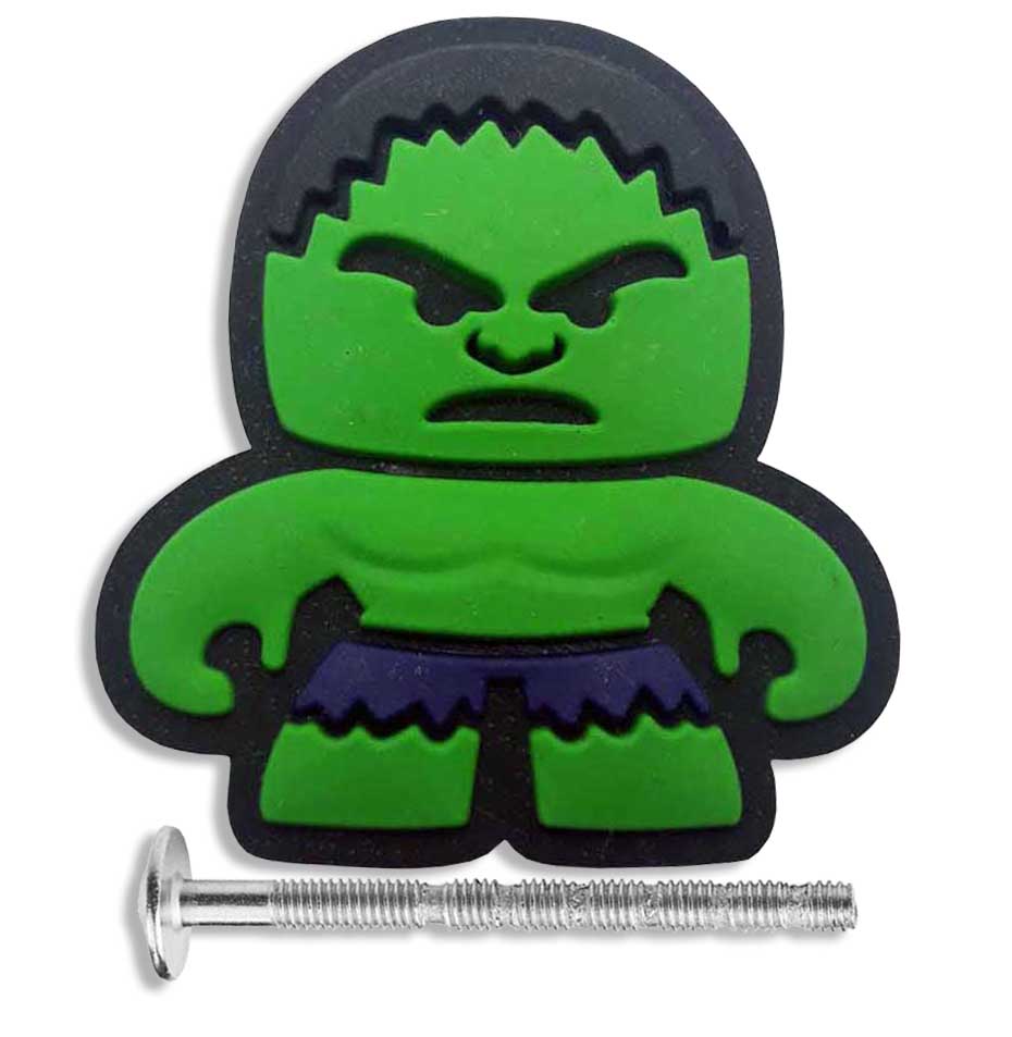 Puxador Gaveta Infantil Emborrachado Hulk Vingadores Márvel