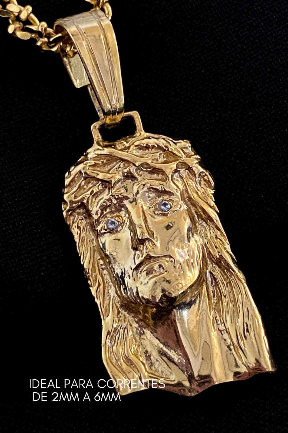 Pingente Face de Cristo Pequeno - 3x2cm - 11,8g - Banhado A Ouro 18k