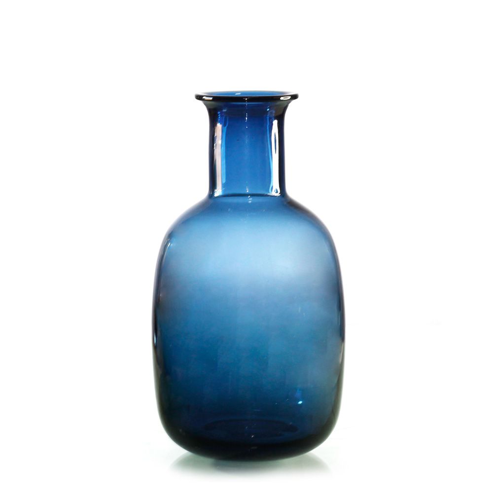 Vaso Garrafa de vidro Azul - 21,5 x 6,5 cm - 6363