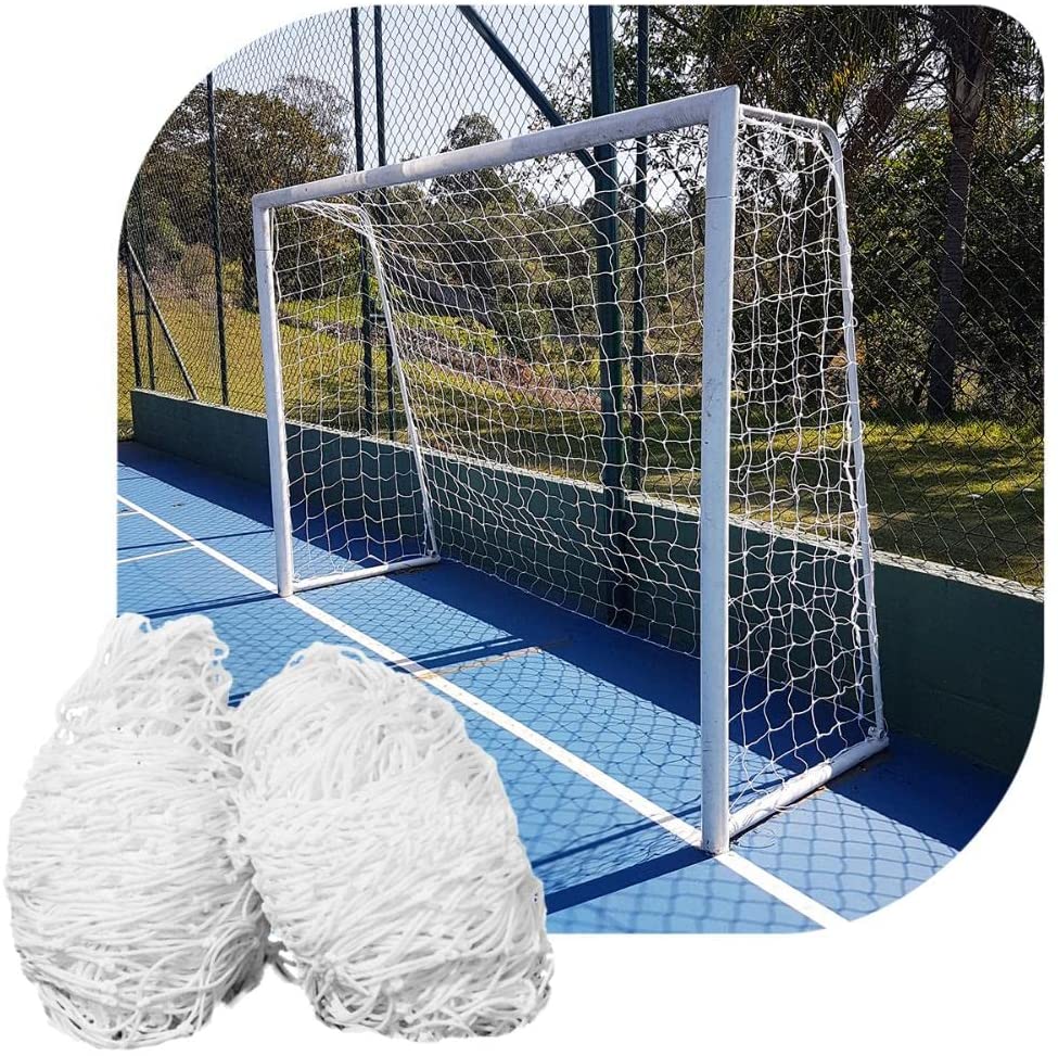 Par de Rede Trave de Gol Futsal Fio 4mm Nylon Futebol de Salão