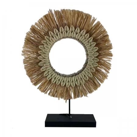 Adorno em Fibra Natural - Escultura Decorativa Rústica 39cm