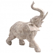 Elefante Decorativo de Resina - Mãe / Grande Cor Cinza