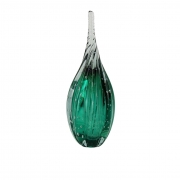 Gota de Vidro Torcido Tipo Murano - Verde Esmeralda Grande