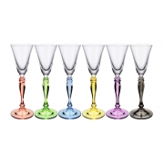 Jogo Taças Coloridas de Licor em Cristal Bohemia (6 Peças)
