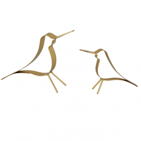 Kit 2 Pássaros Dourados Vazados - Objeto Decorativo Moderno