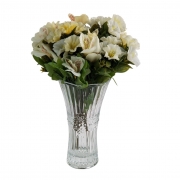 Vaso Acinturado de Cristal Para Flores - Transparente 24cm