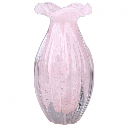 Vaso Trouxinha Decorativa de Murano Importado - Rosa 20cm