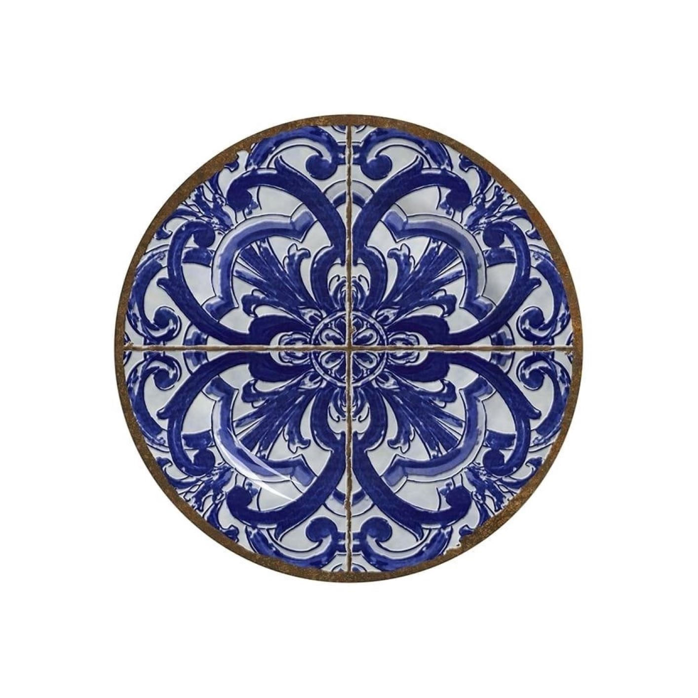 Aparelho de Jantar - Cerâmica Azul e Branco (12 Peças)