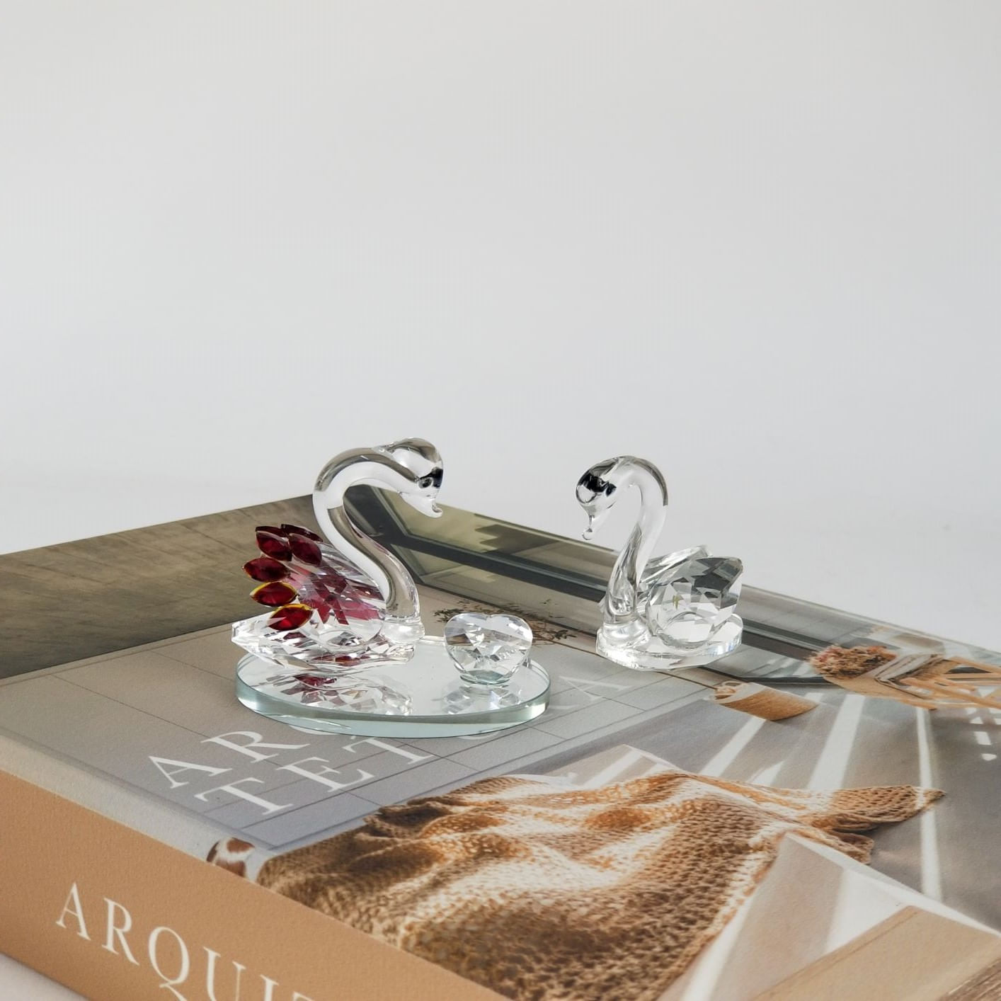 Cisne de Cristal - Adorno Enfeite Decorativo - Bibelô