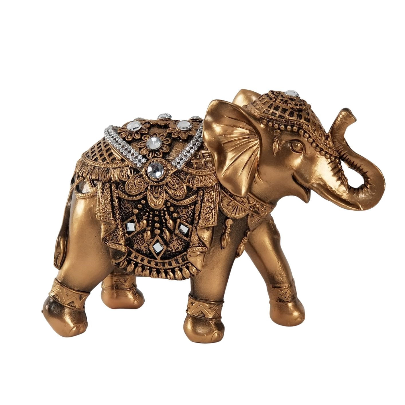 Elefante Indiano Grande - Escultura Decorativa Dourada