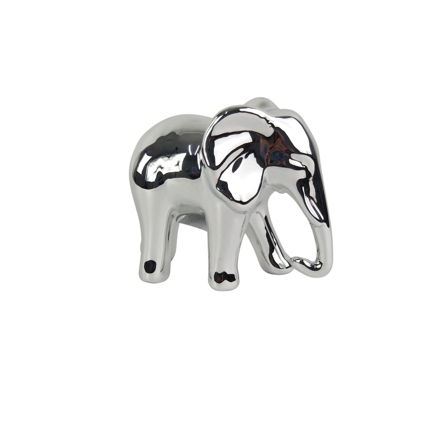 Escultura de Elefante De Cerâmica - Objeto Decorativo Prata