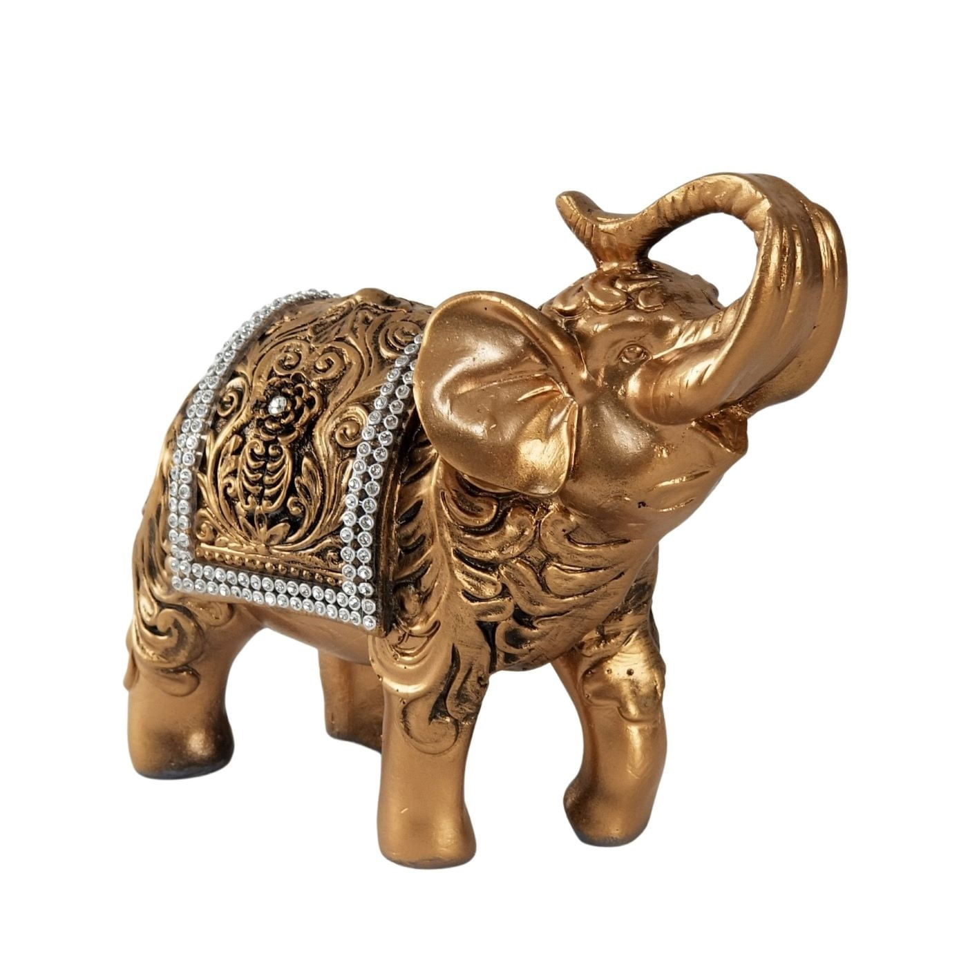 Elefante Indiano - Escultura Decorativa Dourada