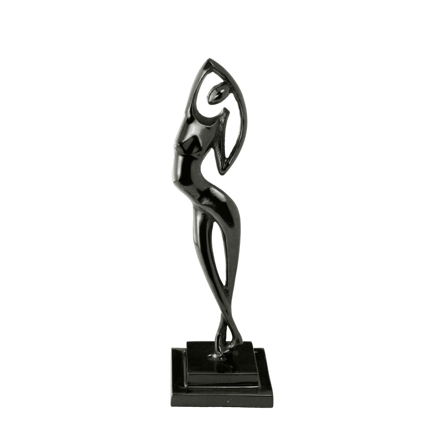 Escultura / Estátua com Base - Figura Feminina em Pose 37cm