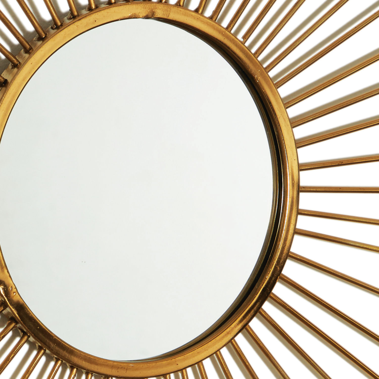Espelho Redondo Moldura Sol - Espelho Decorativo Dourado 70cm