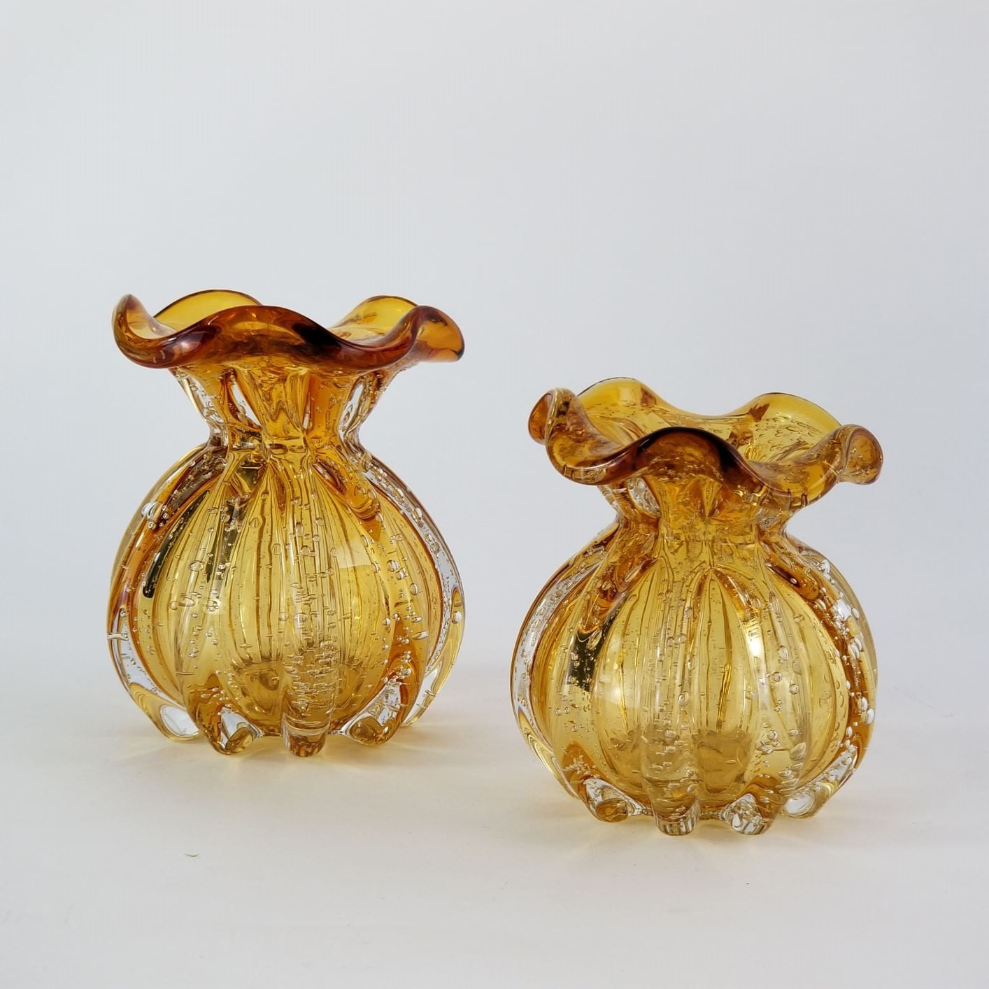 Kit Vasos de Murano - Trouxinhas Decorativas Âmbar (2 Peças)
