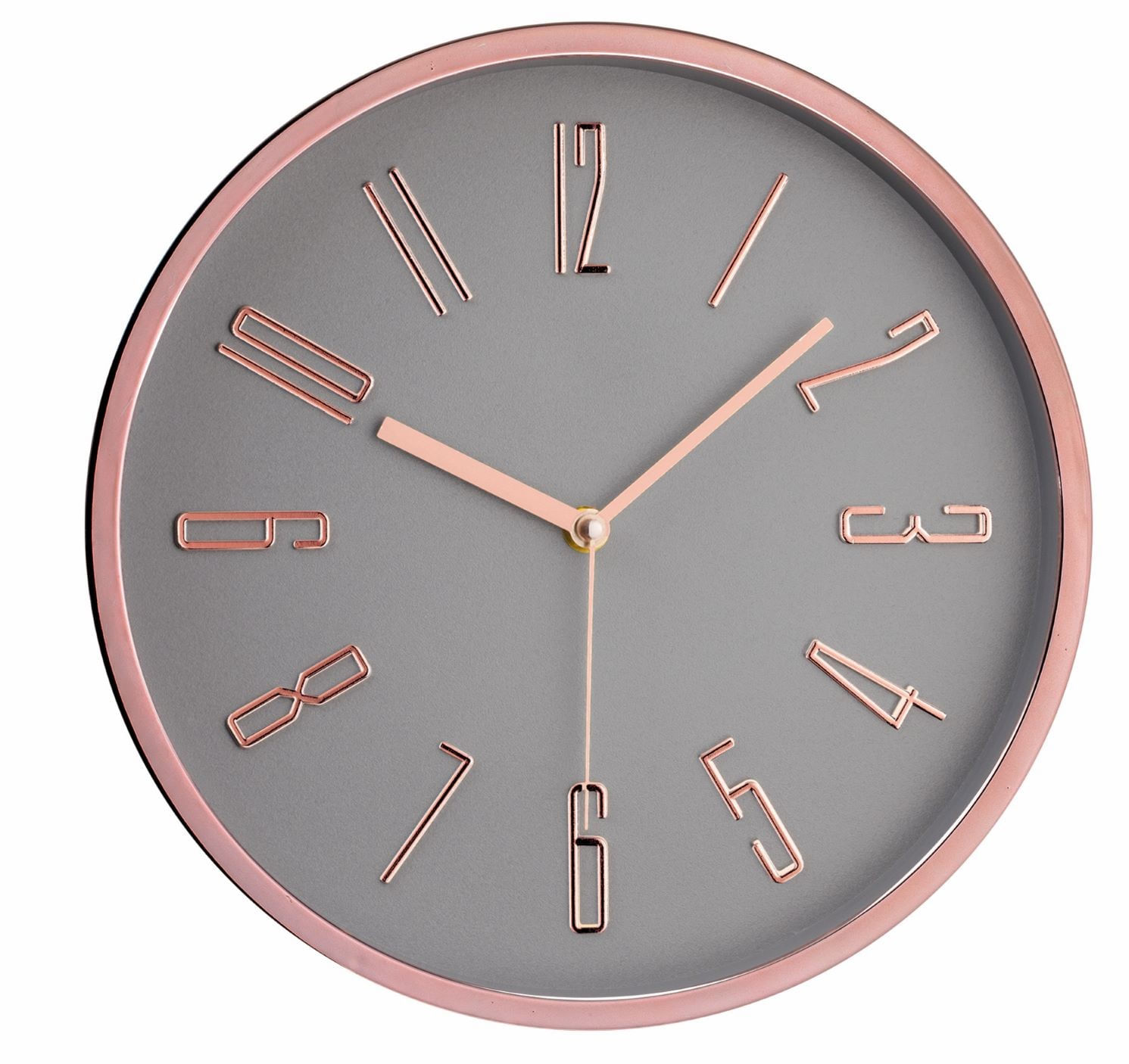 Relógio de Parede Decorativo - Cinza e Cobre Rosé Gold 30cm