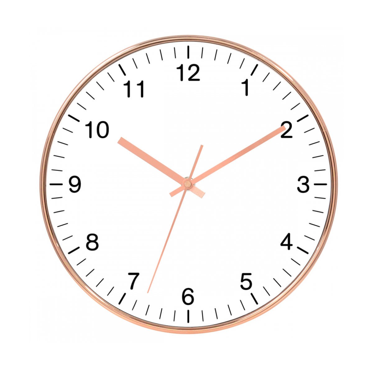 Relógio de Parede Decorativo - Rose Gold e Branco 25cm