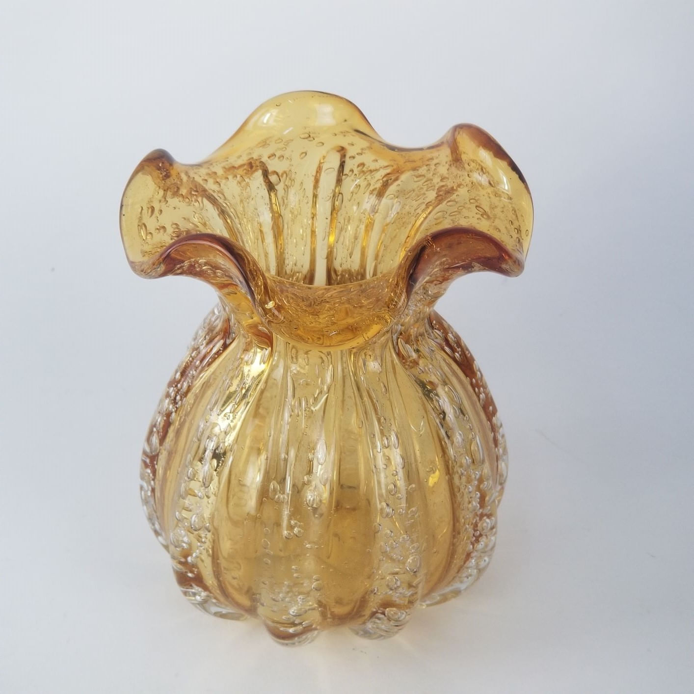 Trouxinha de Murano Importado / Vaso Decorativo Âmbar - 16cm