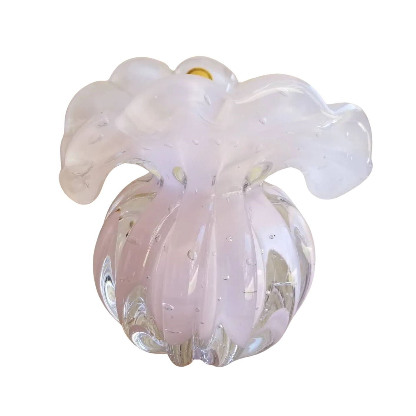 Trouxinha de Murano - Vaso Decorativo de Cristal Jade Rosa