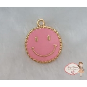 Emoticon Dourado com rosa Bebê(1 unidade)