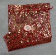 Saco de Organza Vermelho com flor Dourada 21x33 (10 Unidades)