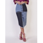 25615  Saia Lápis jeans - Titanium Jeans - 70cm
