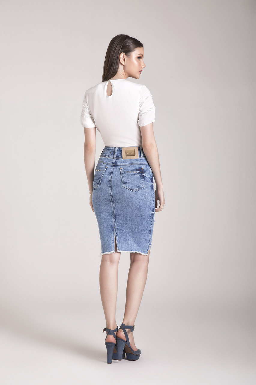 89662- Saia tradicional jeans - Laura Rosa