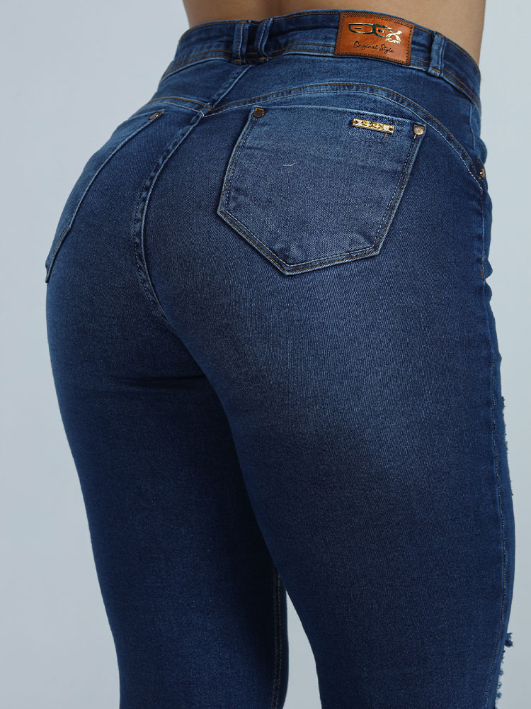 Calça Jeans Azul Clássico + Mega Bumbum