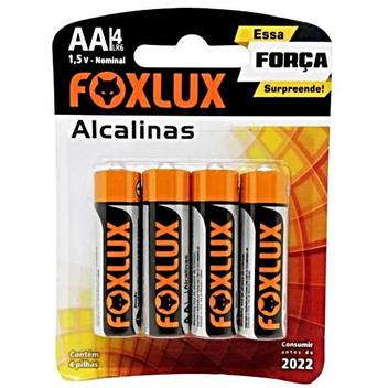 Pilha Alcalina Pequena AA 4 Unidades - Foxlux