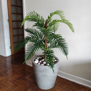 Árvore artificial palmeira areca toque real com 15 folhas 120 cm