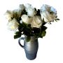 Flor Artificial Buquê de Rosas Artificiais Grandes Decorativas 50 Cm Branca Para Enfeites