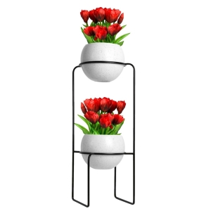 Flor Artificial Buquê de Tulipa 40 cm em Silicone Toque Real Vermelho
