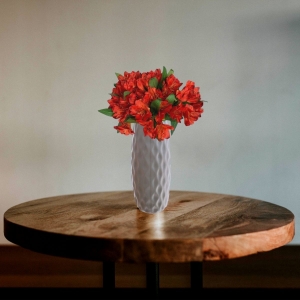 Flor Artificial Galho de Astromélia Vermelha 50 cm Para Decoração de Arranjos e Artesanato