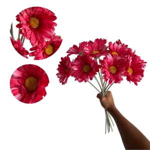 Flor Artificial Galho de Gérberas Artificiais Para Arranjos na Promoção Pink