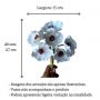 Flor Artificial Ramalhete de Papoula 27 cm com 6 Flores em Silicone Linha Premium