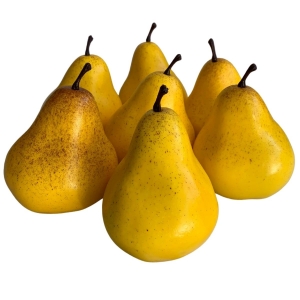 Fruta Artificial Pera Amarela Com Detalhes Realistas Para Fruteiras