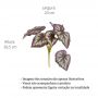 Planta Artificial Buquê Folhagem de Begônia 26 cm em Silicone na cor Vinho