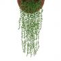 Planta Artificial Folhagem Comprida de Senecio 77 cm em Silicone Pendente Artificial
