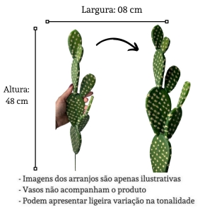 Planta Artificial Haste de Cacto Palma Brava 48 cm com Aparência Real