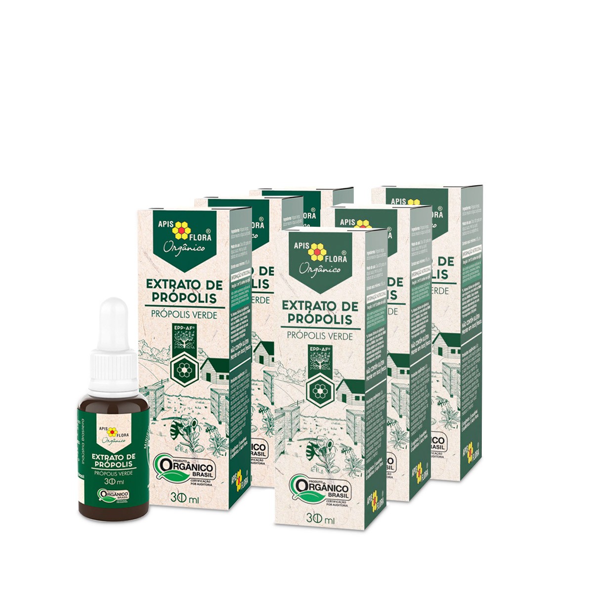 Extrato de Própolis Verde Orgânico 30 ml Apis Flora - Kit 6 unidades