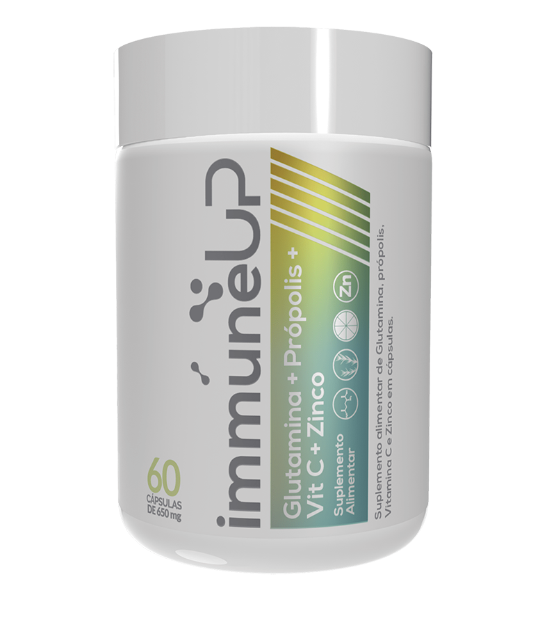 Immune Up Glutamina + Própolis + Vitamina C+ Zinco 60 cápsulas - 650mg Bellabelha