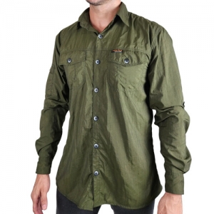 Camisa Masculina Hard Adventure Safari Verde Musgo UV50+