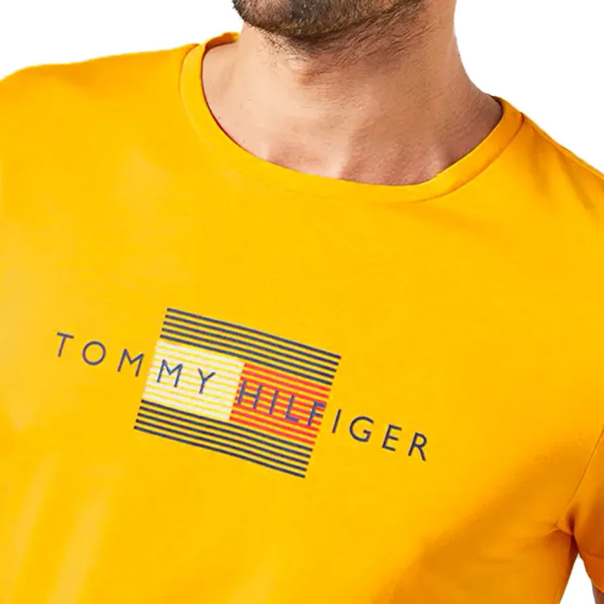 Camiseta Tommy Hilfiger Lines Tee Amarela