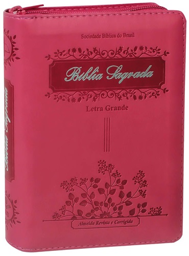 Bíblia Sagrada ARC - Capa Pink - Letra Grande com Zíper